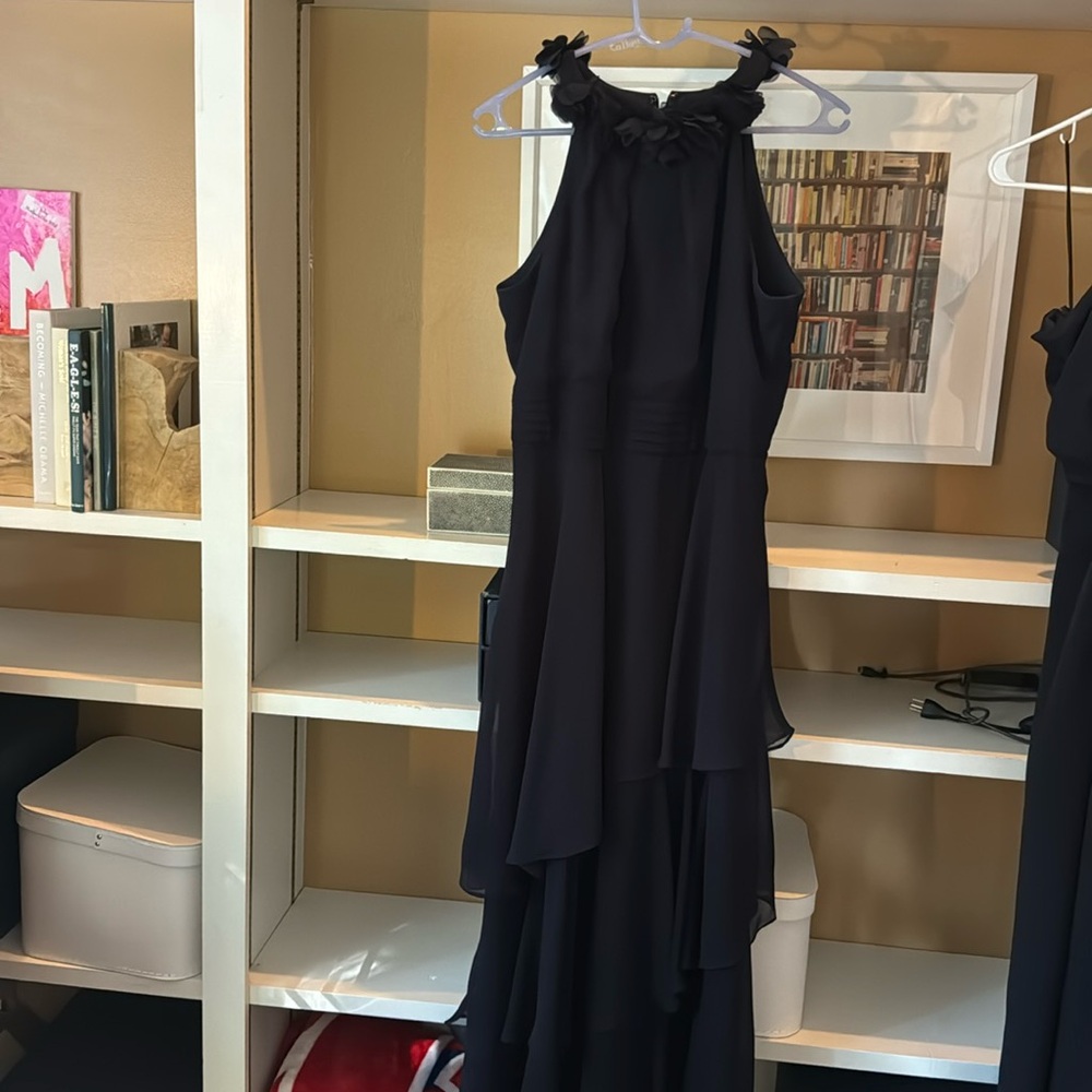 Navy, long formal dress